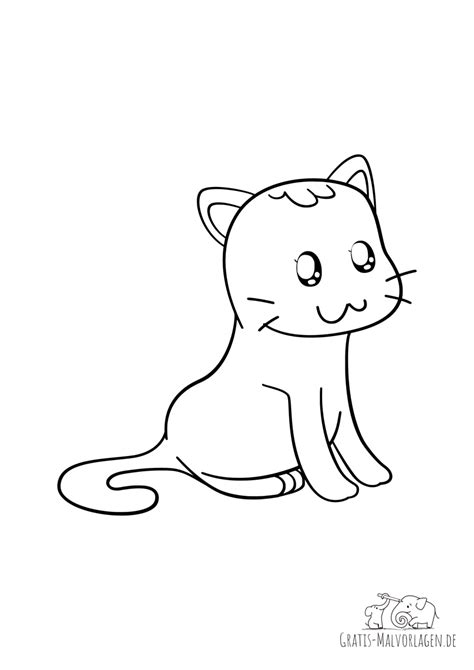 Ausmalbild Katze Mit Anime Augen Gratis Malvorlagen