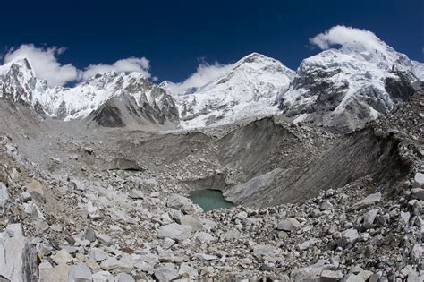 The Khumbu Glacier Approaching Everest Base Camp Under All The Grey