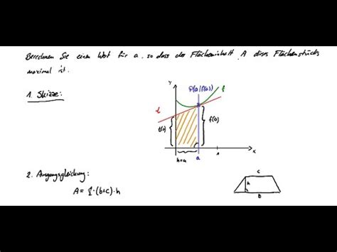 Mathematik Leistungskurs Beispiel für eine Extremwertaufgabe mit Funktionswert als