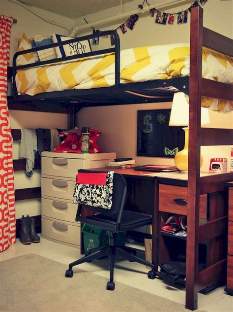 100 Cute Loft Beds College Dorm Room Design Ideas For Girl 92 Dorm Room Storage