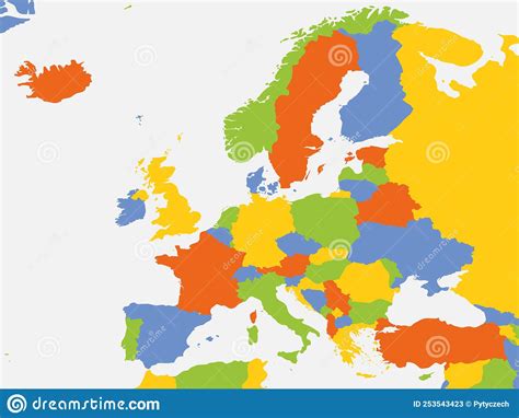 Politische Landkarte Europas Vektor Abbildung Illustration Von Karte Rosa 253543423