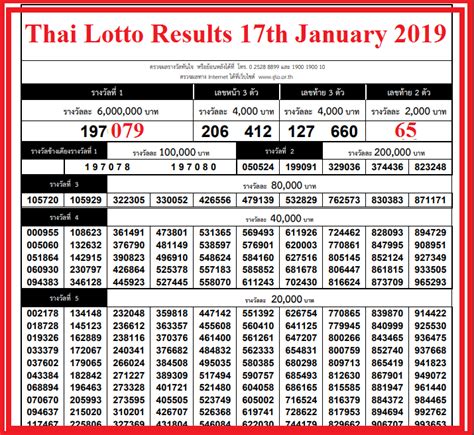 Toto 6x42 tuesday, wednesday, saturday, sunday. Thai Lottery Result 17th January 2019 | Lottery results ...