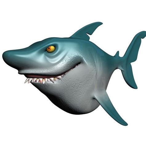Cartoon Shark Rigged Animation 3d Model Presentation Pictures