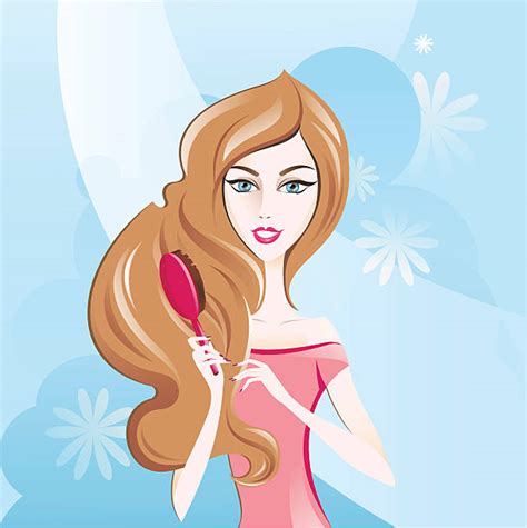 Clip Art Of A Pretty Girls With Long Brown Hair Illustrations Royalty Free Vector Graphics