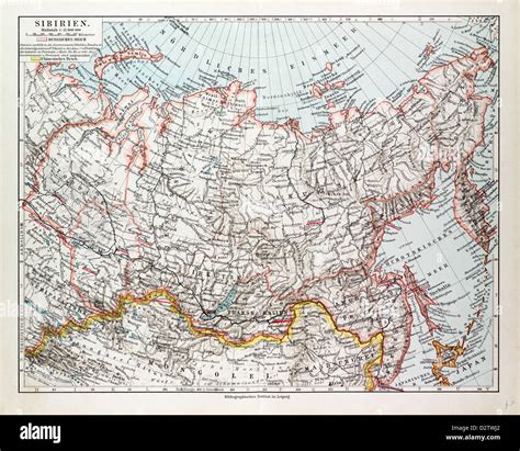 Mapa De Siberia Rusia 1899 Fotografía De Stock Alamy