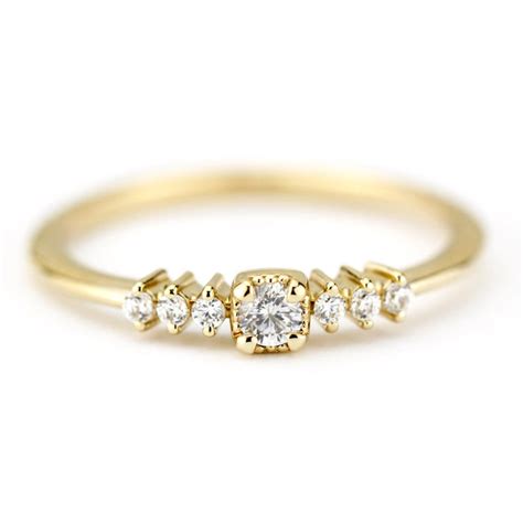 Simple Engagement Ring Diamond Ring Minimal Ring Simple Etsy
