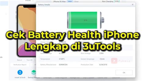 Cara Cek Battery Health Iphone Di 3utools Lebih Lengkap Youtube
