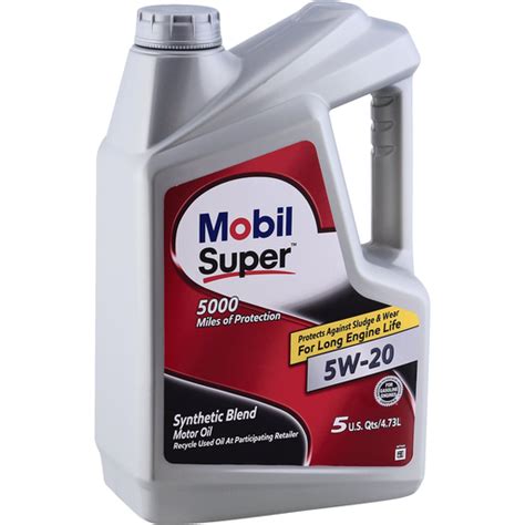 Mobil Super Motor Oil Synthetic Blend 5w 20 Shop Elmers County