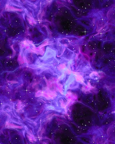 Rubin Design Studio Space Nebula Glow Purple Digital Print