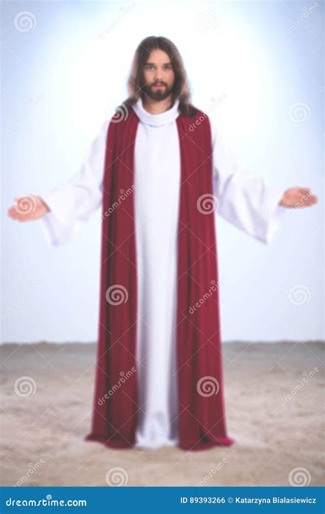 Jesus Christ With Open Arms Stock Photo Image Of Christ Belief 89393266