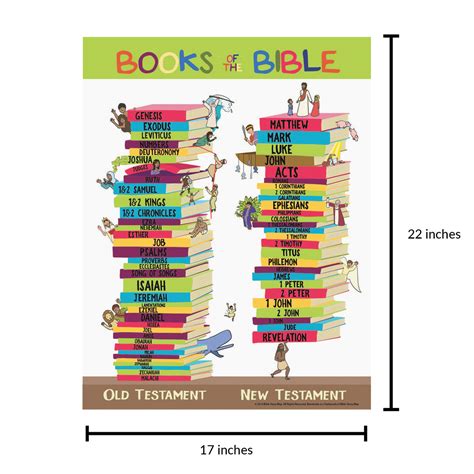 Books Of The Bible Learning Chart Poster For Kids 17 X 22 Bible