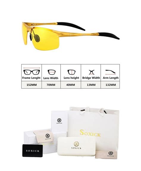 men s hd polarized night driving glasses anti glare soxick night view sports sunglasses golden