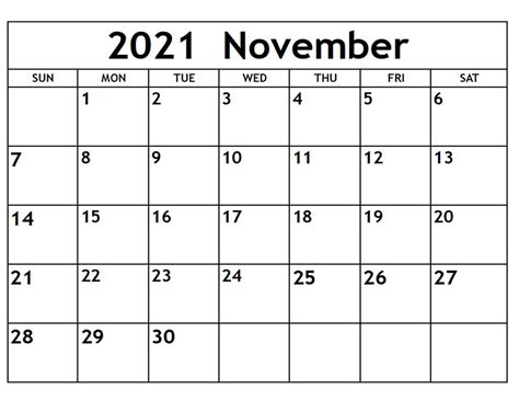 2021 November Calendar Printable Thanksgiving Canada Wishes Images