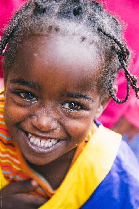 African Child Girl Portrait At School Kindergarden Mizan Ethiopia