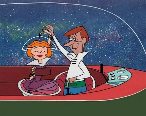 the jetsons animated tv series george and jane jetson in space ship 8x10 photo the movie store