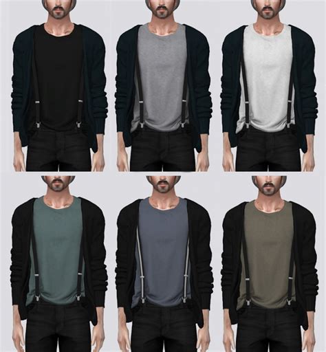 T Shirt With Suspenders Cardigan At Darte77 Sims 4 Updates