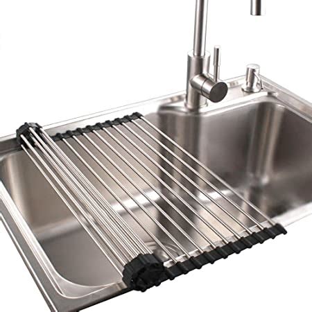 Amazon Roll Up Dish Drying Rack In Sink Stainless Steel Kitchen