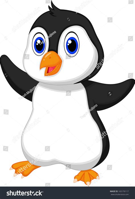 Cute Baby Penguin Cartoon Stock Vector Illustration 165176117