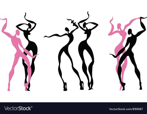 Abstract Dancing Figures Royalty Free Vector Image