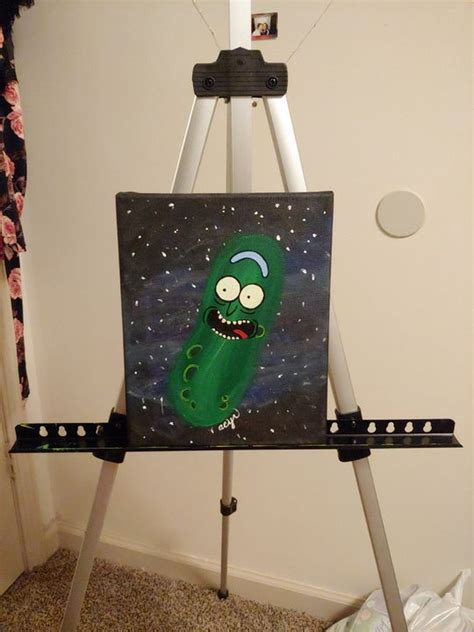Pickle Rick Original Painting Acrylic Paintings By Abby Cyr