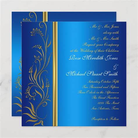 Royal Blue Popular Wedding Invitation Zazzle