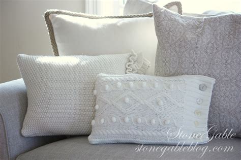 3 making a reinforced sweater pillow. WINTERY SWEATER PILLOWS - StoneGable