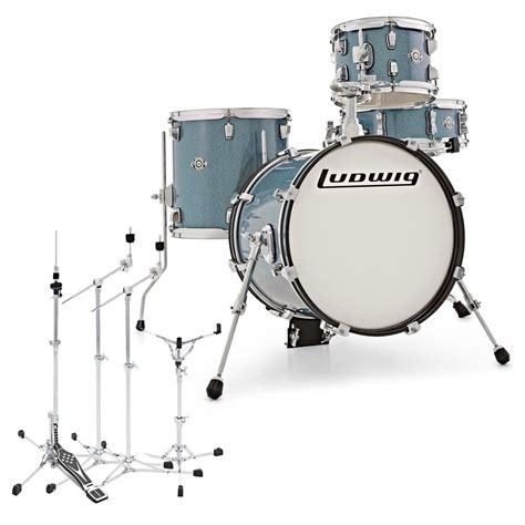 Disc Ludwig Breakbeats 16 Drum Kit Wflat Base Hardware Azure Blue
