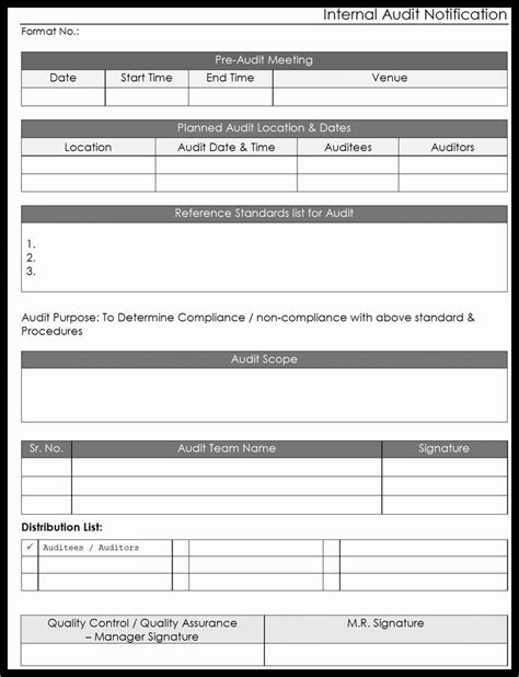 Internal Audit Forms Template Awesome Audit Form Template Example