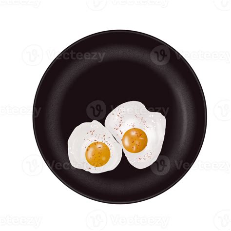 Ilustração Representando Uma Preto Volta Prato Com Frito Ovos
