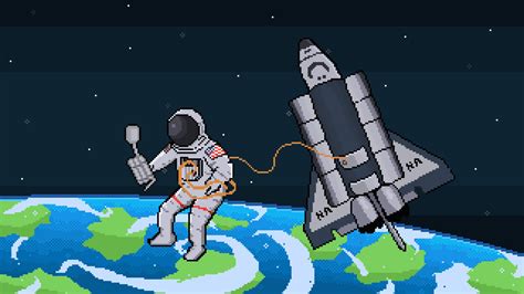 Astronaut Pixel Art  Dimecorazonteestoyescuchando