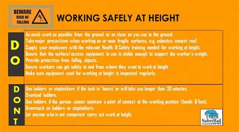 In Order To Reduce Or Stop Mishaps Risk While Working At Heights Plan