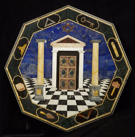 9016 An Octagonal Tabletop In Pietre Dure And Marbles Depicting