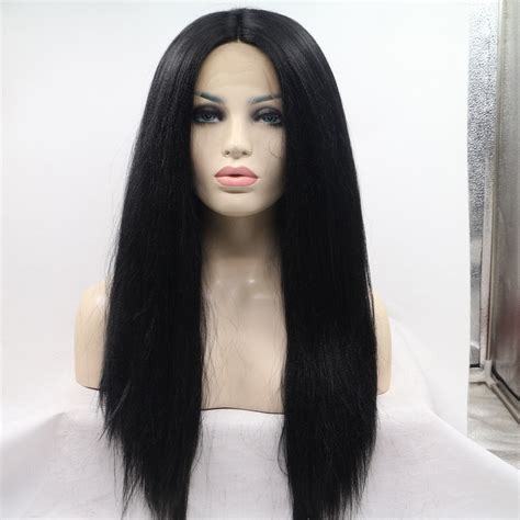 Long Black Natural Lace Front Wig Etsy Uk