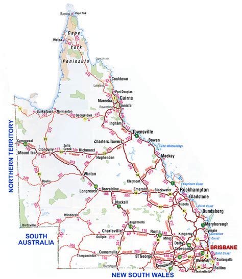 Road Map Queensland Australia