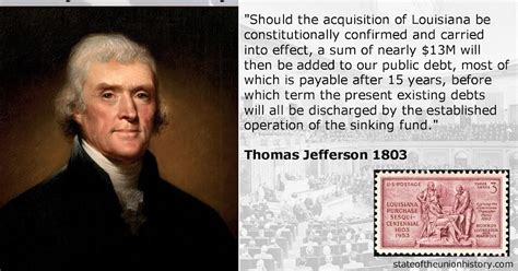 State Of The Union History 1803 Thomas Jefferson Constitutionality