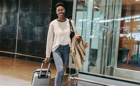 African Female Traveler At Airport People Images ~ Creative Market