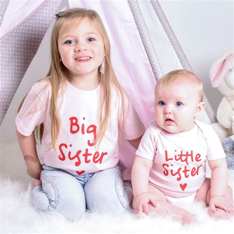Big Sister Little Sister Matching Tops In Pink And Red By Lovetree