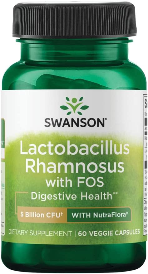 Swanson Lactobacillus Rhamnosus With Fos 5 Billion Cfu 60 Veg Capsules