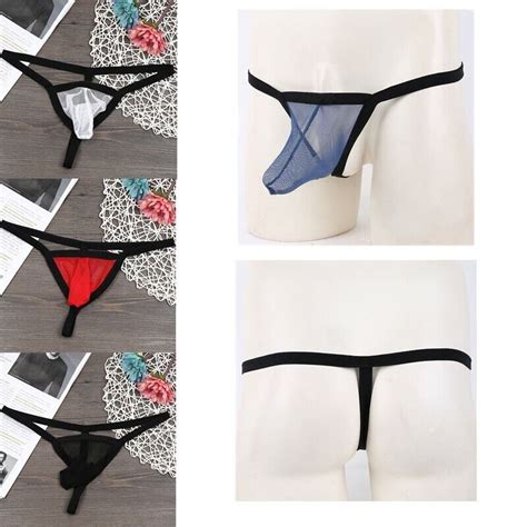Mens Lingerie Briefs Thong Crotchless Open Butt G String Bikini O Ring Underwear Ebay