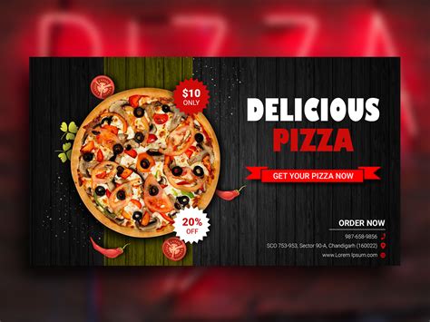 Pizza Banner By Visonitech On Dribbble