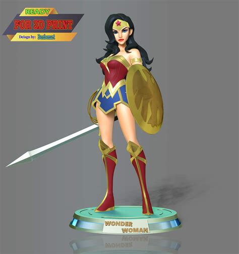 Wonder Woman Dc World Collide 3d Print Model By Bon Bon Art