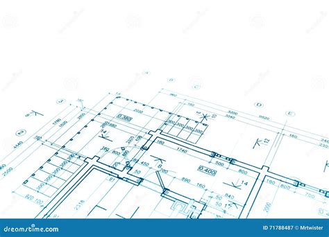 Architectural Background With Plan Blueprint Roll Pencil And Drawing