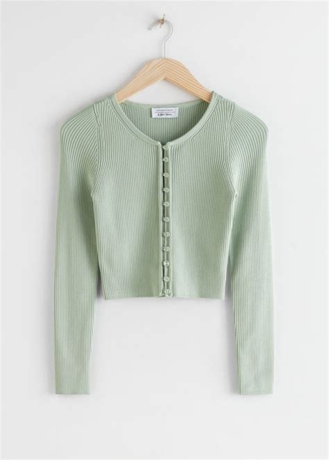 Ribbed Cropped Cardigan Top In 2020 Clothes Cardigan Tops Cropped Cardigan