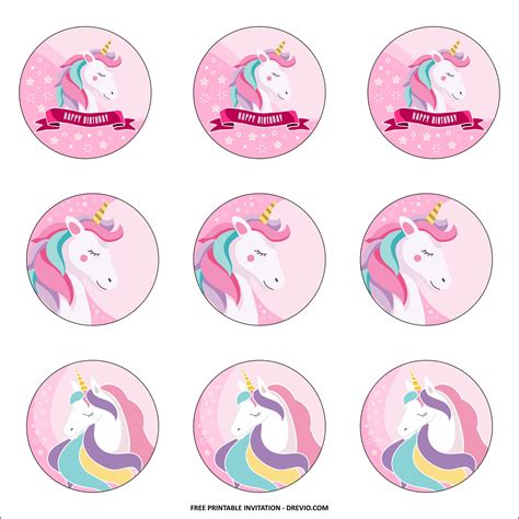 Golden Unicorn Cupcake Toppers Templates Download Hundreds Free