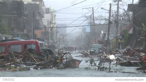 Typhoon Haiyan Devastation Storm Surge Flooding Tacloban Stock Video