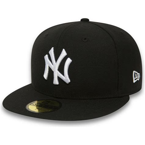 New Era Flat Brim 59fifty Essential New York Yankees Mlb Black Fitted