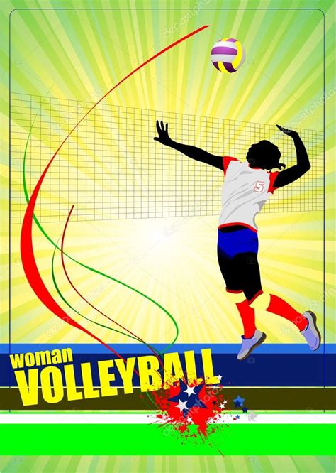 women volleyball poster volleyball player stock vector image by ©leonido 34949909