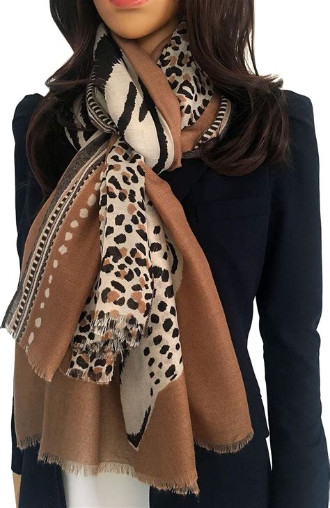 Ladies Large Leopard Print Scarf For Women Animal Print Scarves Long
