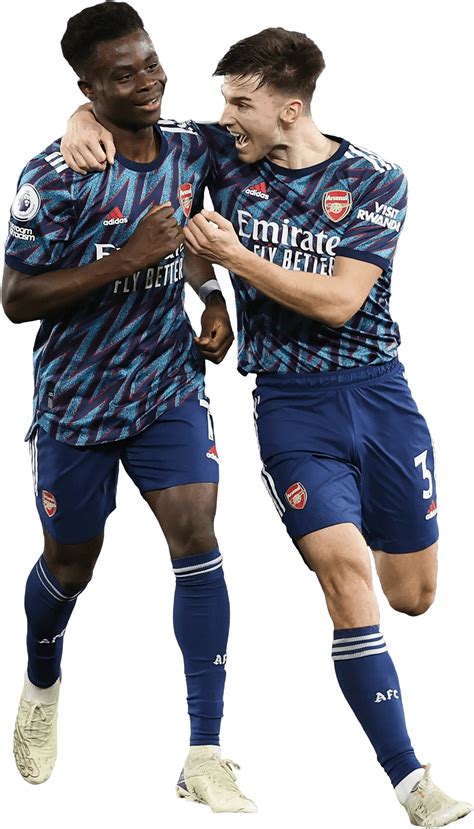 Bukayo Saka And Kieran Tierney Arsenal Football Render Footyrenders