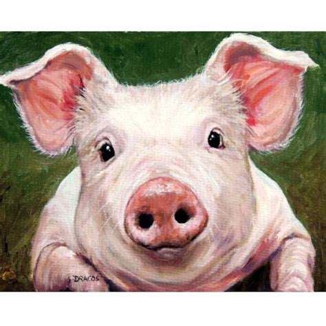 Pig Art Print Of Original Painting By Dottie Dracos Piglet